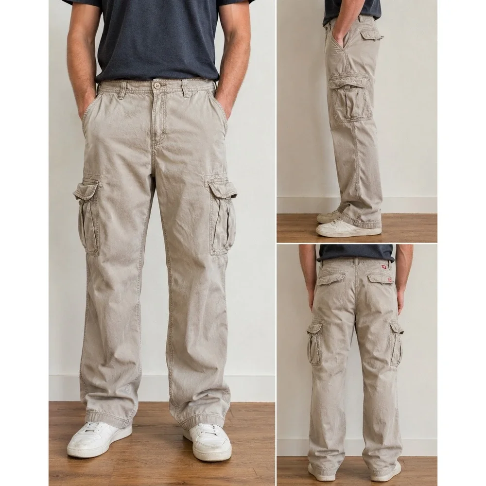 The North Face AD80 Cargo Pants Mens Khaki 100% Cotton Y2K Utility Hiking 32x30